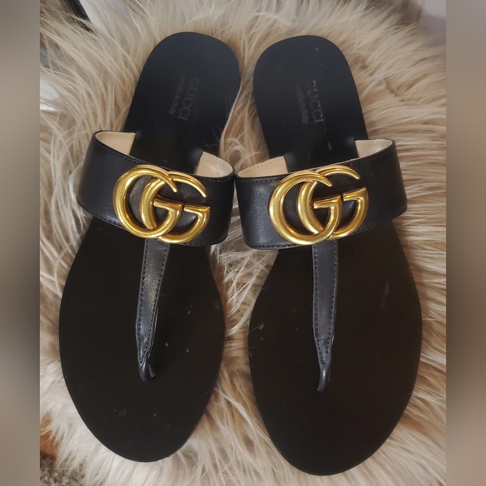 Gucci Marmont thong sandals womens size 8